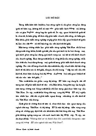 Đề tài Những thời cơ và thách thức khi xuất khẩu hàng may mặc sang thị trường EU của ngành dệt may Việt Nam