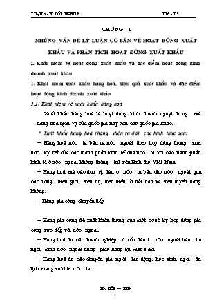 Đề tài Những vấn đề lý luận cơ bản về hoạt động xuất khẩu và phân tích hoạt động xuất khẩu