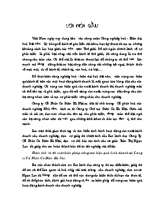 Đề tài Phân tích và đề xuất biện pháp nâng cao hiệu quả kinh doanh tại Công ty Cổ Phần Cơ Điện Hà Nội
