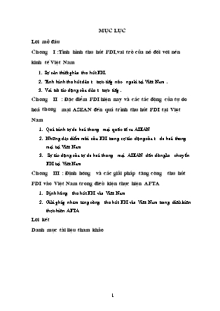 Đề tài Quan điểm và giải pháp thu hút đầu tư trực tiếp nước ngoài vào Việt Nam trong tiến trình tự do hóa thương mại trong Asean