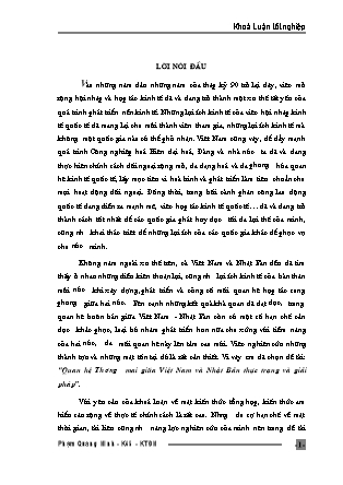 Đề tài Quan hệ Thương mai giữa Việt Nam và Nhật Bản thực trạng và giải pháp