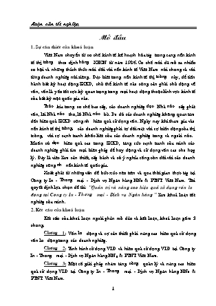 Đề tài Quản trị và nâng cao hiệu quả sử dụng vốn lưu động tại Công ty In - Thương mại - Dịch vụ Ngân hàng