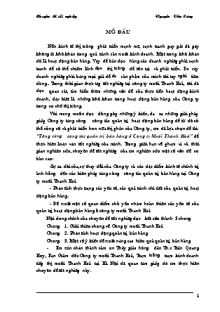 Đề tài Tăng cường công tác quản trị bán hàng ở Công ty Muối Thanh Hoá