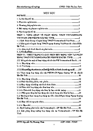 Đề tài Tăng cường huy động vốn tại Ngân hàng TMCP Ngoại Thương Việt Nam chi nhánh Bắc Hà Tĩnh
