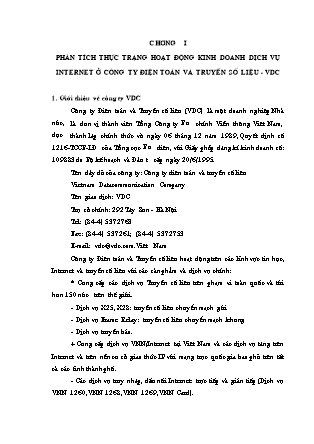 Đề tài Thực trạng hoạt động kinh doanh dịch vụ internet ở công ty điện toán và truyền số liệu - VDC
