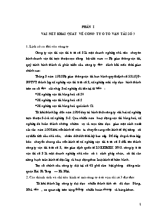 Đề tài Thực trạng hoạt động về Công ty ô tô vận tải số 3