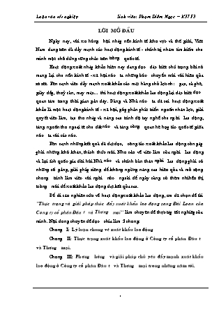 Đề tài Thực trạng và giải pháp thúc đẩy xuất khẩu lao động sang Đài Loan của Công ty cổ phần Đầu tư và Thương mại