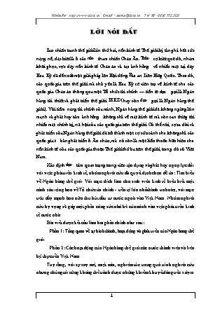 Đề tài Tìm hiểu về Ngân hàng thế giới và liên hệ thực tiễn Việt Nam