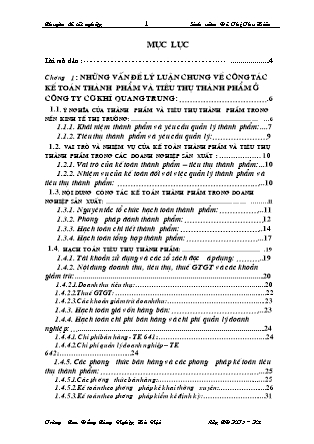 Đề tài Tổ chức công tác kế toán thành phẩm và tiêu thụ thành phẩm tại công ty cơ khí Quang Trung
