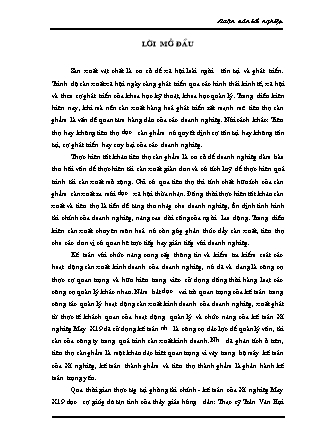 Đề tài Tổ chức công tác kế toán thành phẩm và tiêu thụ thành phẩm ở Xí nghiệp May X19