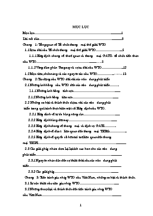 Đề tài Tổ chức thương mại thế giới WTO và tác động của nó đối với các nước đang phát triển