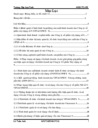 Đề tài Vốn kinh doanh và các giải pháp nâng cao hiệu quả sử dụng vốn của công ty cổ phần xây dựng số 9 (Vinaconex9)