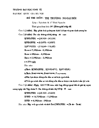 Đề thi môn: Thị trường ngoại hối (đề 3)