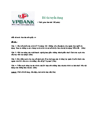 Đề thi tuyển dụng VPBank