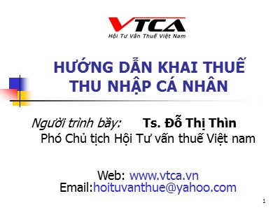 Hướng dẫn khai thuế thu nhập cá nhân