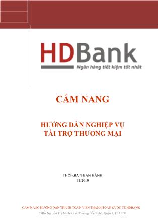 Hướng dẫn nghiệp vụ tài trợ thương mại