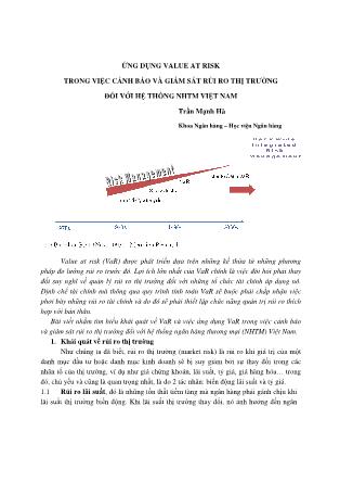 Kế toán ngân hàng - Ứng dụng value at risk trong việc cảnh báo và giám sát rủi ro thị trường đối với hệ thống ngân hàng thương mại Việt Nam