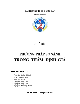 Kiểm toán ngân hàng - Chủ đề: Phương pháp so sánh trong thẩm định giá