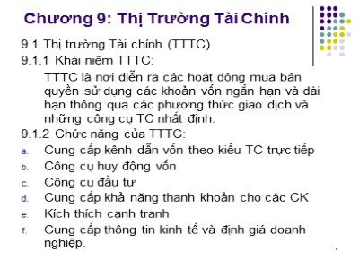 Kiểm toán ngân hàng - Chương 9: Thị trường tài chính