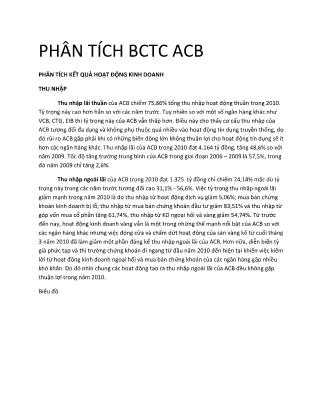 Kiểm toán ngân hàng - Phân tích báo cáo tài chính ACB