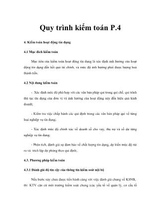 Kiểm toán ngân hàng - Quy trình kiểm toán (phần 4)