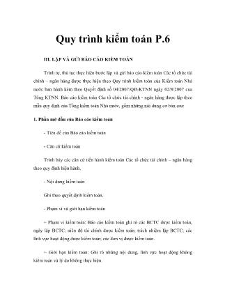 Kiểm toán ngân hàng - Quy trình kiểm toán (phần 6)