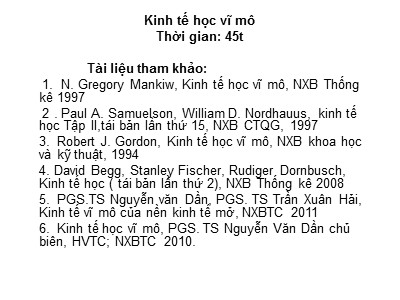 Kinh tế học vĩ mô - Bài 1: Tổng quan về kinh tế học vĩ mô