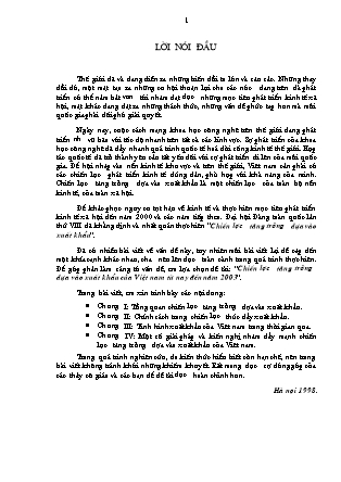 Luận văn Chiến lược tăng trưởng dựa vào xuất khẩu của Việt nam từ nay đến năm 2003