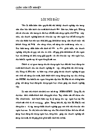 Luận văn Giải pháp mở rộng hoạt động tín dụng ngắn hạn tại ngân hàng nông nghiệp và phát triển nông thôn Việt Nam Chi nhánh Láng Hạ