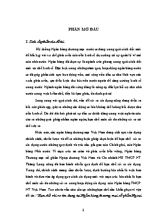 Luận văn Hạn chế rủi ro tín dụng tại Ngân hàng thương mại cổ phần Ngoại thương Thăng Long