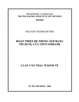 Luận văn Hoàn thiện hệ thống xếp hạng tín dụng của Vietcombank