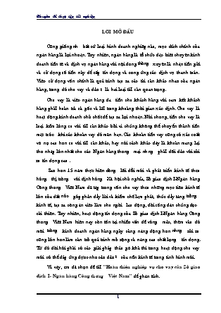 Luận văn Hoàn thiện nghiệp vụ cho vay của Sở giao dịch I - Ngân hàng Công thương Việt Nam