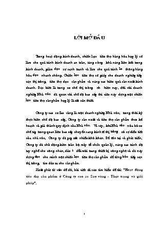 Luận văn Hoạt động tiêu thụ sản phẩm ở Công ty cao su Sao vàng - Thực trạng và giải pháp