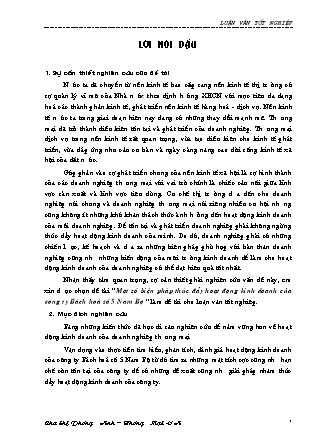 Luận văn Một số biện pháp thúc đẩy hoạt động kinh doanh của công ty Bách hoá số 5 Nam Bộ
