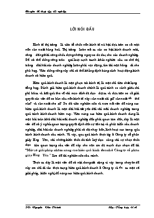 Luận văn Một số giải pháp nhằm nâng cao hiệu quả kinh doanh ở Công ty cổ phần giầy Hưng Yên