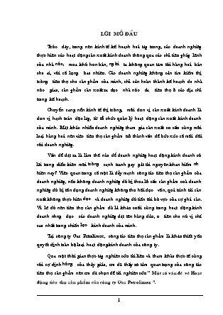 Luận văn Một số vấn đề về Hoạt động tiêu thụ sản phẩm của công ty Gas Petrolimex