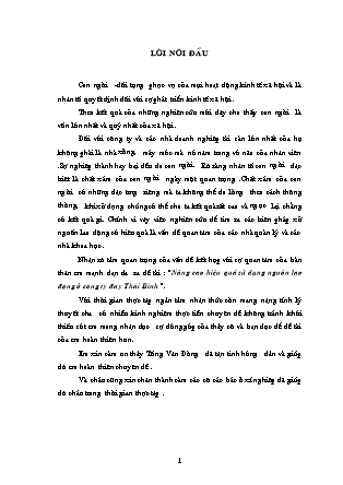 Luận văn Nâng cao hiệu quả sử dụng nguồn lao động tại công ty đay Thái Bình