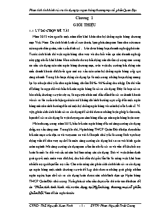 Luận văn Phân tích tình hình rủi ro tín dụng tại ngân hàng thương mại cổ phần Quân Đội