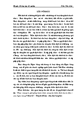 Luận văn Thực trạng và giải pháp hoàn thiện công tác thẩm định dự án đầu tư của ngân hàng Vpbank