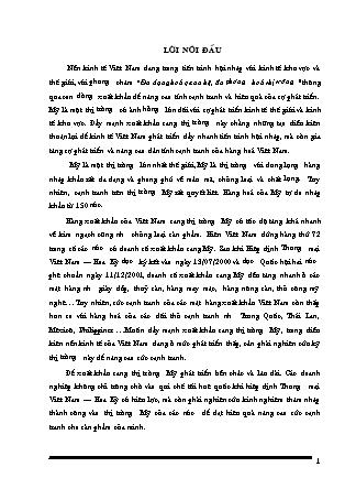 Luận văn Thực trạng và giải pháp nhằm đẩy mạnh xuất khẩu sản phẩm nông sản Việt Nam vào thị trường Mỹ