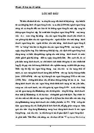 Luận văn Ứng dụng Marketing vào hoạt động tại sở giao dịch I ngân hàng đầu tư và phát triển Việt Nam