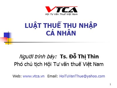 Luật thuế thu nhập cá nhân