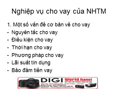 Nghiệp vụ ngân hàng - Nghiệp vụ cho vay của ngân hàng thương mại