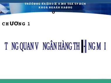 Nghiệp vụ ngân hàng trung ương - Chương học 1: Tổng quan về Ngân hàng Trung ương