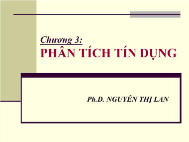 Nghiệp vụ tín dụng - Chương 03: Phân tích tín dụng