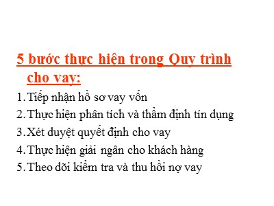 Nghiệp vụ tín dụng - Quy trình cho vay