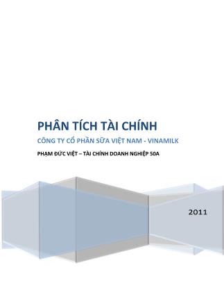 Phân tích tài chính Công ty cổ phần sữa Việt Nam - Vinamilk