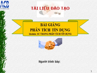 Phân tích tín dụng - Cơ sở của một khoản cho vay tốt