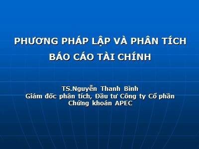 Phương pháp lập và phân tích Báo cáo tài chính