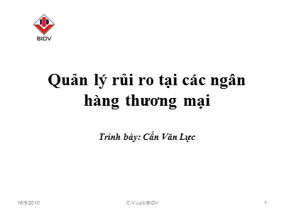 Quản lý rủi ro tại các ngân hàng thương mại